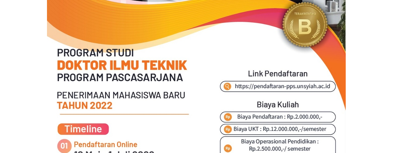 Penerimaan Mahasiswa Baru Program Doktor Tahun Ajaran 2022/2023