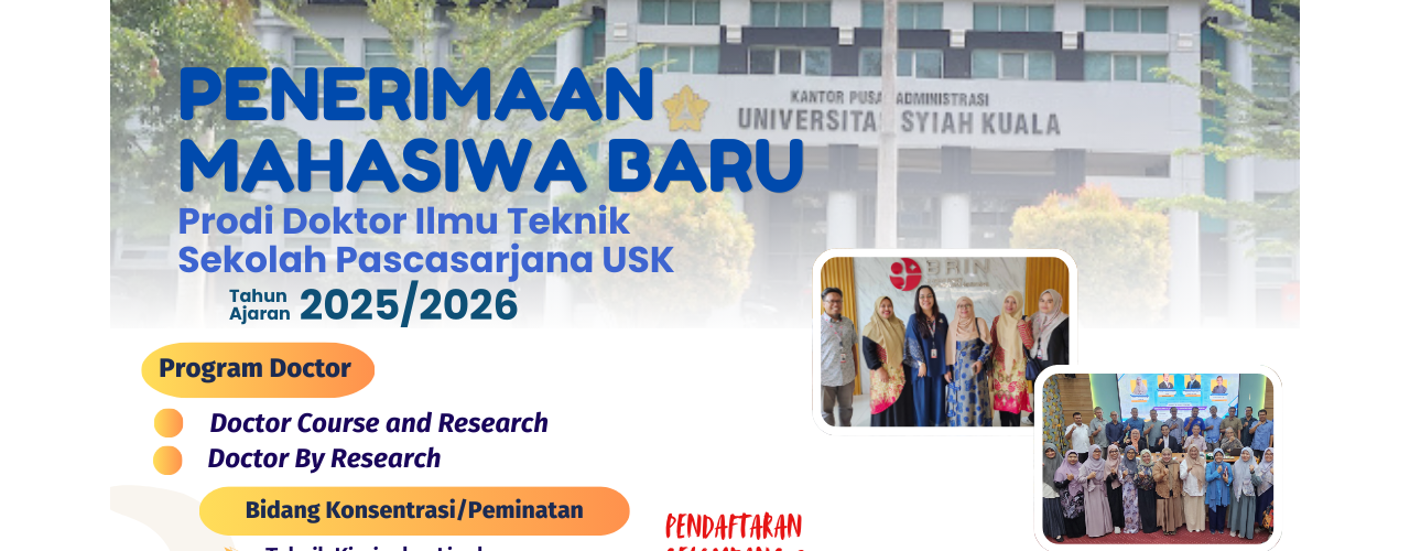 Penerimaan Mahasiswa Baru Pascasarjana Gelombang 2 Jalur Reguler dan Prestasi Tahun Ajaran 2025/2026