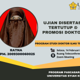 Mahasiswi Pertama dari Angkatan 2020 Akan Melangsungkan Ujian Disertasi Tertutup & Promosi Doktor