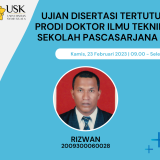 Ujian Disertasi Tertutup :  Rizwan